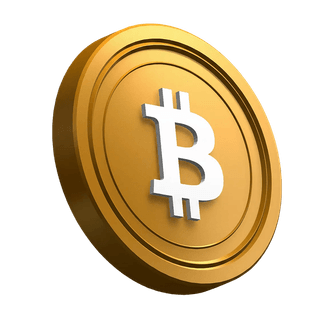 En la sección principal, una moneda Bitcoin BTC inclinada como elemento visual